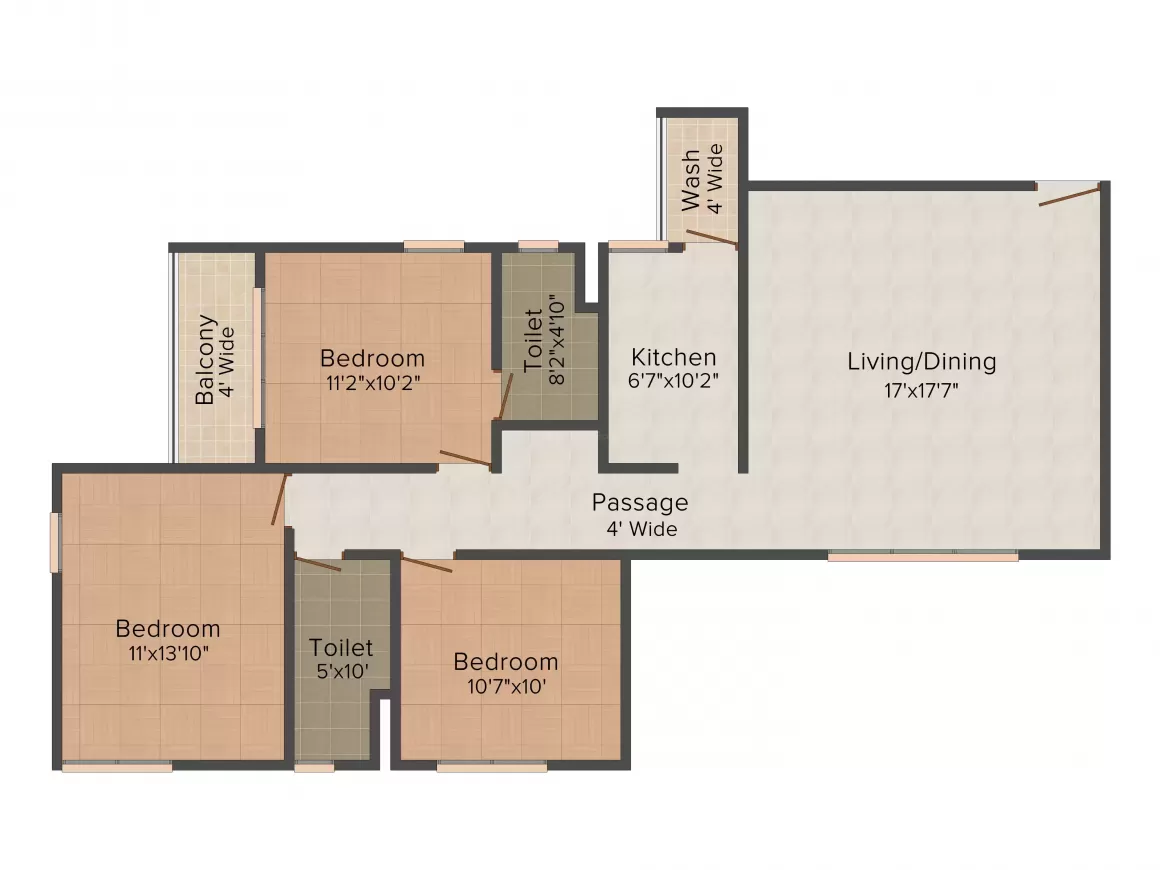 3 BHK | 1564.00 sq.f | ₹ 95.56 L