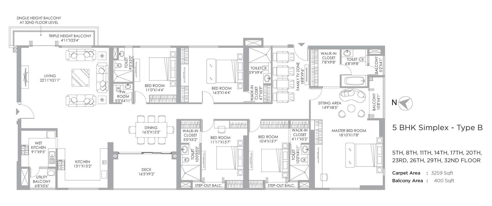 5 BHK | 3659 Sq.ft | ₹ 8.78cr