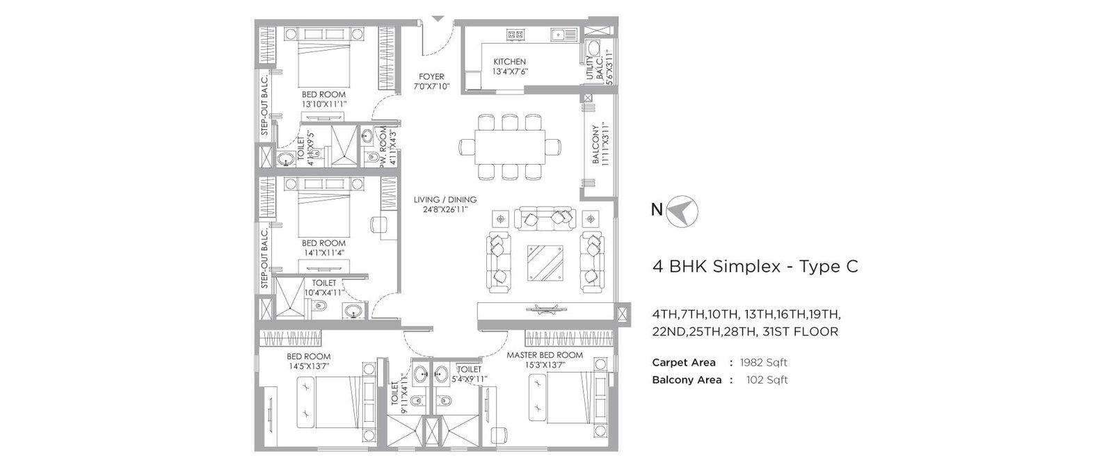 4 BHK | 2084 Sq.ft | ₹ 5.00 cr